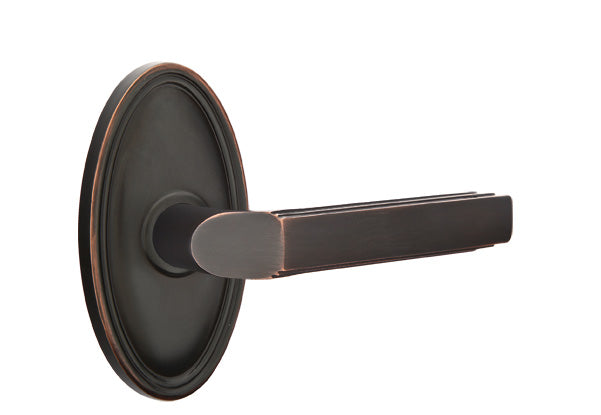 Emtek Milano Lever with Oval Rosette - Classic Brass