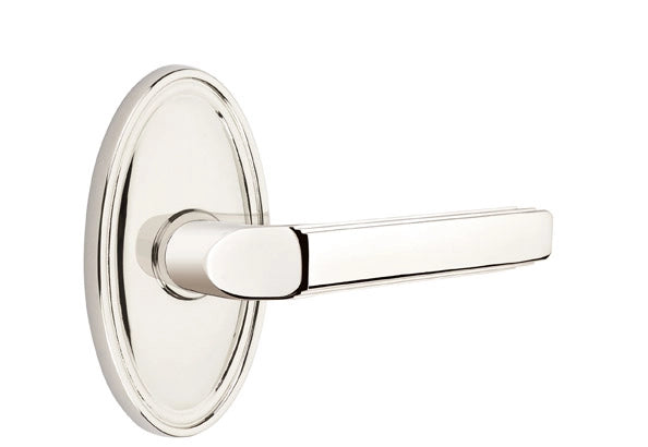 Emtek Milano Lever with Oval Rosette - Classic Brass