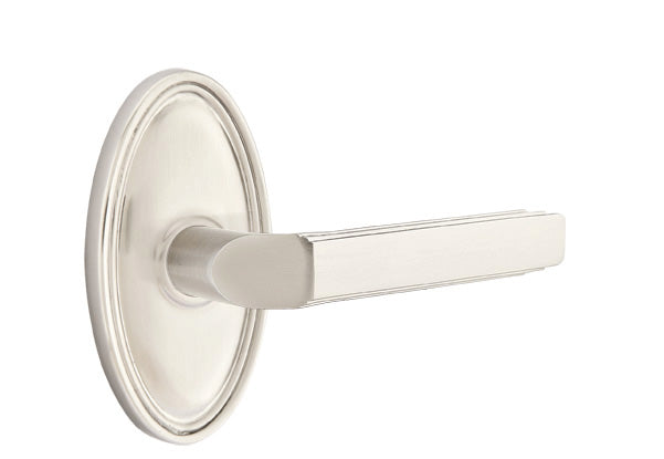 Emtek Milano Lever with Oval Rosette - Classic Brass