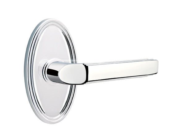Emtek Milano Lever with Oval Rosette - Classic Brass