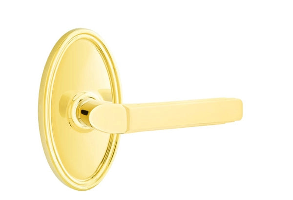 Emtek Milano Lever with Oval Rosette - Classic Brass