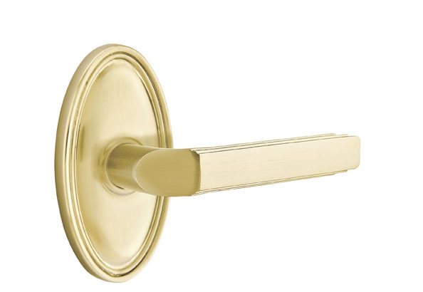 Emtek Milano Lever with Oval Rosette - Classic Brass