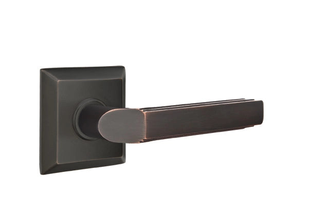 Emtek Milano Lever with Quincy Rosette - Classic Brass