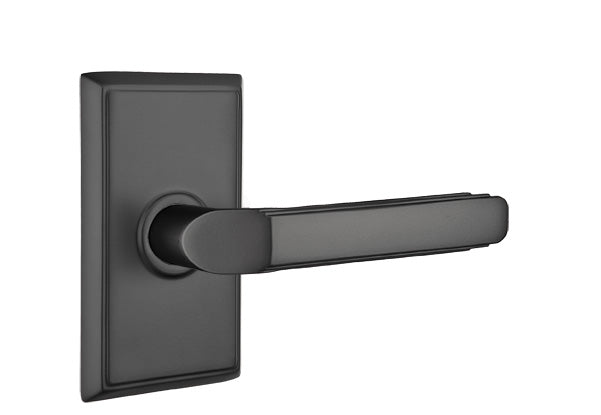 Emtek Milano Lever with Rectangular Rosette - Classic Brass