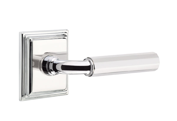 Emtek Select R-Bar Faceted Lever Wilshire Rosette