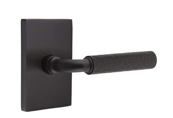 Emtek Select R-Bar Hammered Lever Modern Rectangular Rosette