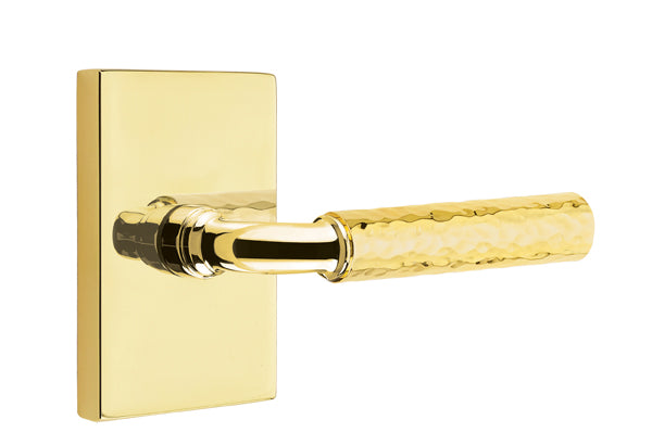 Emtek Select R-Bar Hammered Lever Modern Rectangular Rosette