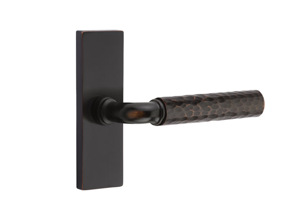 Emtek Stretto Narrow Trim Locksets with R-Bar Hammered Lever