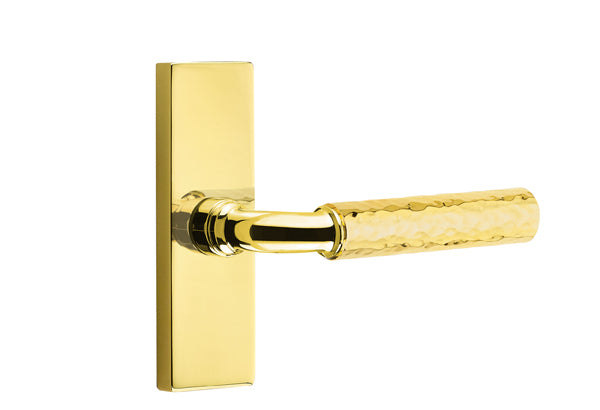 Emtek Stretto Narrow Trim Locksets with R-Bar Hammered Lever