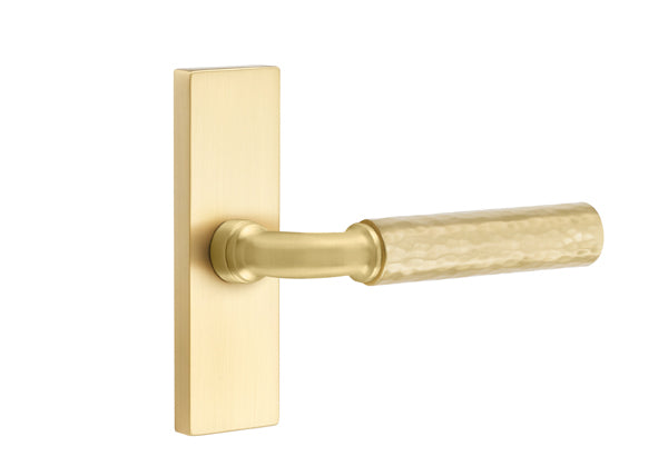 Emtek Stretto Narrow Trim Locksets with R-Bar Hammered Lever