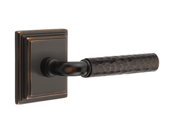 Emtek Select R-Bar Hammered Lever Wilshire Rosette