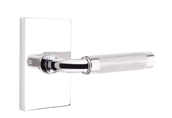 Emtek Select R-Bar Knurled Lever Modern Rectangular Rosette