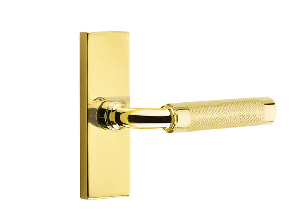 Emtek Stretto Narrow Trim Locksets with R-Bar Knurled Lever