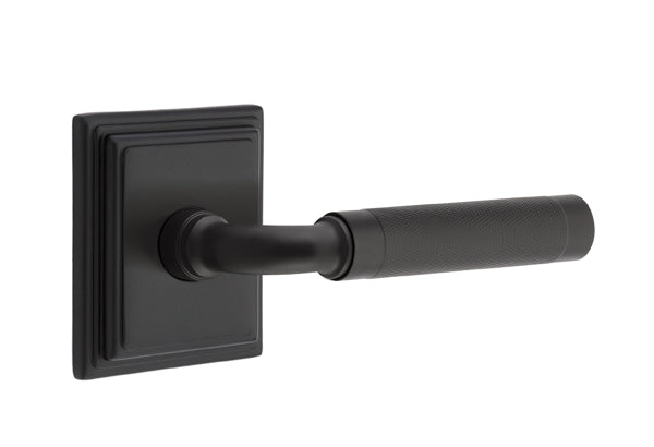 Emtek Select R-Bar Knurled Lever Wilshire Rosette