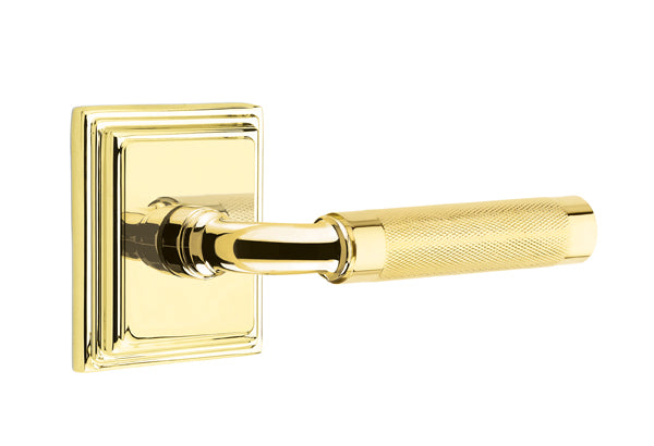 Emtek Select R-Bar Knurled Lever Wilshire Rosette