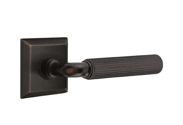 Emtek Select R-Bar Straight Knurled Lever Quincy Rosette