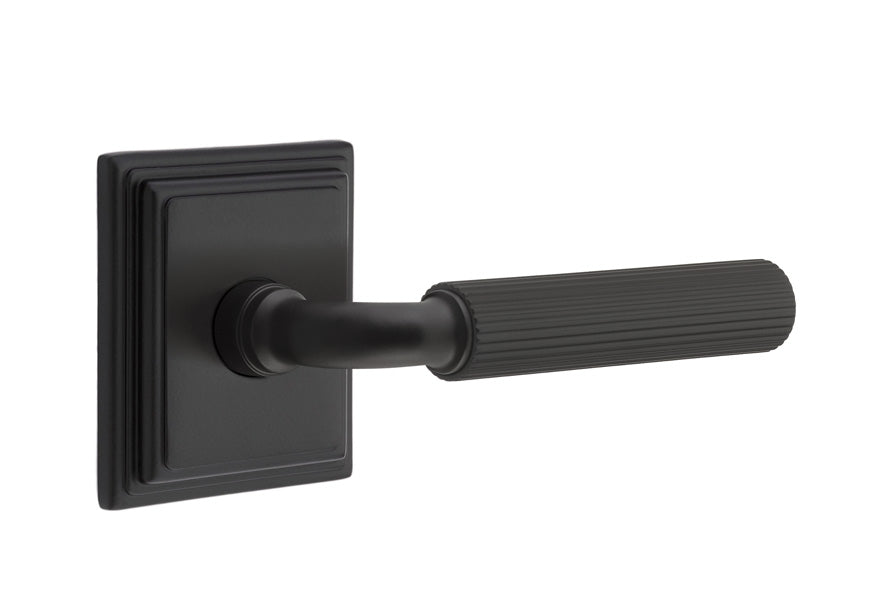 Emtek Select R-Bar Straight Knurled Lever Wilshire Rosette
