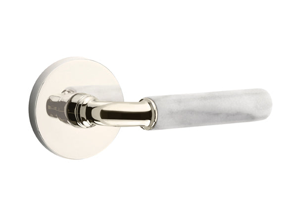 Emtek Select R-Bar White Marble Lever Disk Rosette