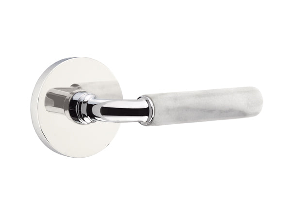Emtek Select R-Bar White Marble Lever Disk Rosette