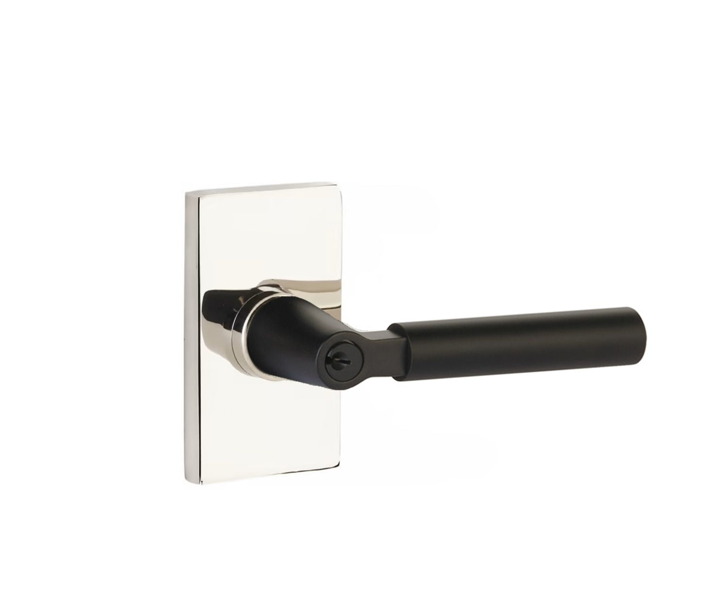 Emtek Select Key in L Square Smooth Lever Modern Rectangular Rosette