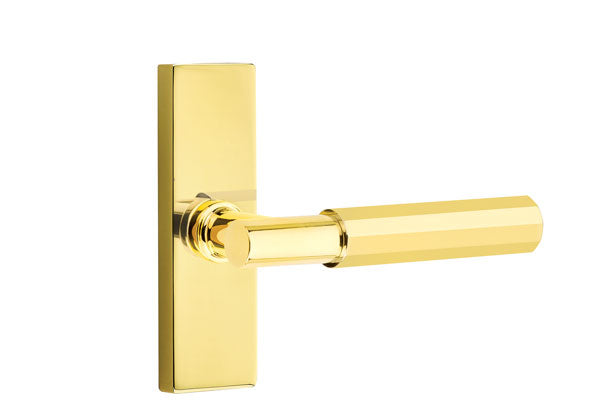 Emtek Stretto Narrow Trim Locksets with T-Bar Faceted Lever