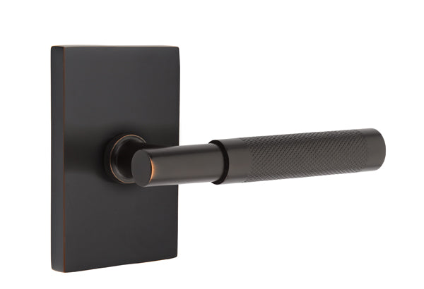 Emtek Select T-Bar Knurled Lever Modern Rectangular Rosette