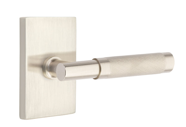 Emtek Select T-Bar Knurled Lever Modern Rectangular Rosette