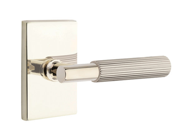 Emtek Select T-Bar Straight Knurled Lever Modern Rectangular Rosette