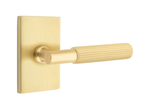 Emtek Select T-Bar Straight Knurled Lever Modern Rectangular Rosette