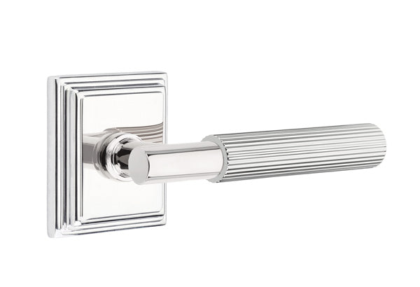 Emtek Select T-Bar Straight Knurled Lever Wilshire Rosette