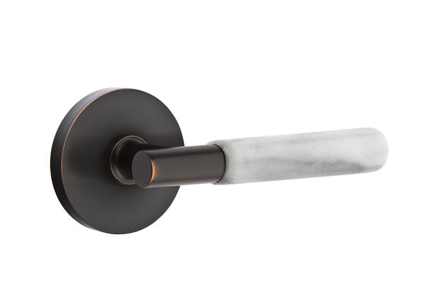Emtek Select T-Bar White Marble Lever Disk Rosette