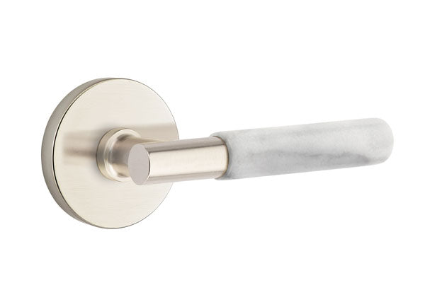 Emtek Select T-Bar White Marble Lever Disk Rosette