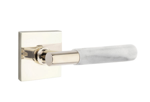 Emtek Select T-Bar White Marble Lever Square Rosette