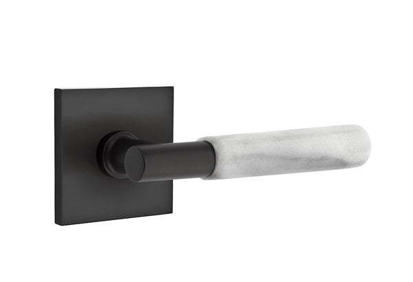Emtek Select T-Bar White Marble Lever Square Rosette