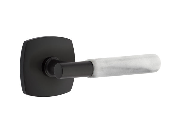 Emtek Select T-Bar White Marble Lever Urban Modern Rosette