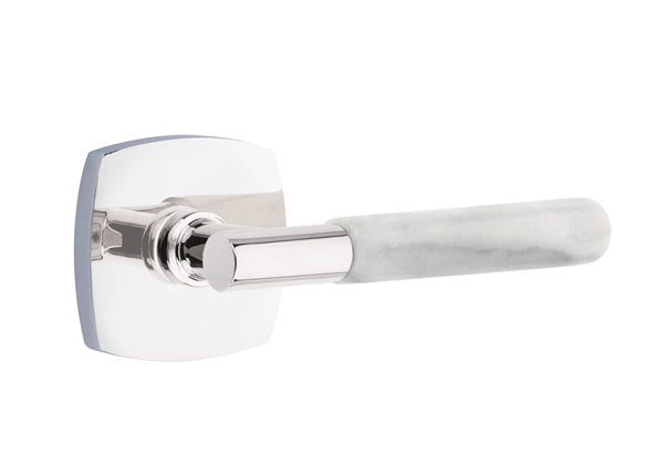 Emtek Select T-Bar White Marble Lever Urban Modern Rosette