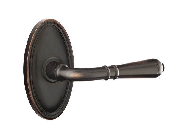 Emtek Door Handle - Turino Lever Oval Rosette - Classic Brass