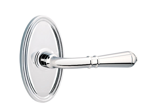 Emtek Door Handle - Turino Lever Oval Rosette - Classic Brass