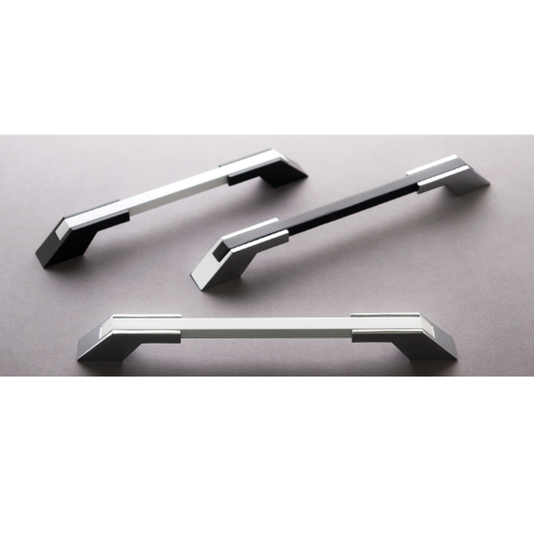 Wide Two Tone Modern Kitchen Handle - Brushed Nickel Base 770