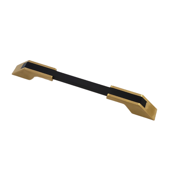 Wide Two Tone Modern Kitchen Handle - Brushed Gold Base 770