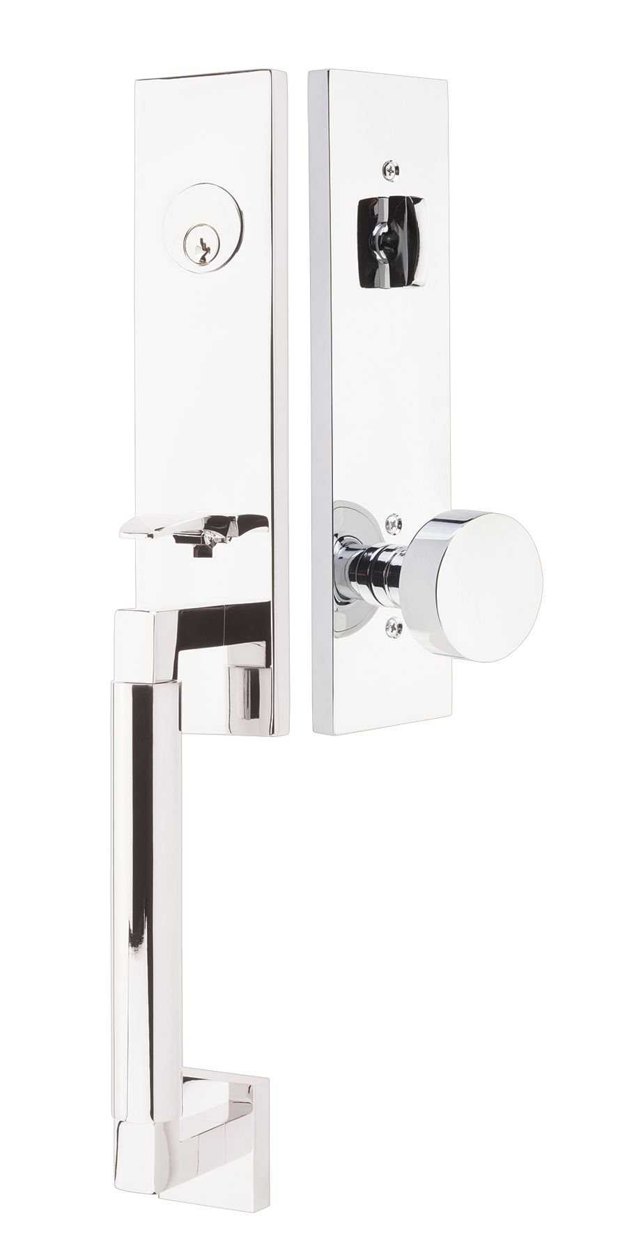 Emtek Brass Tubular Entrance Handlesets Hercules Smooth Monolithic