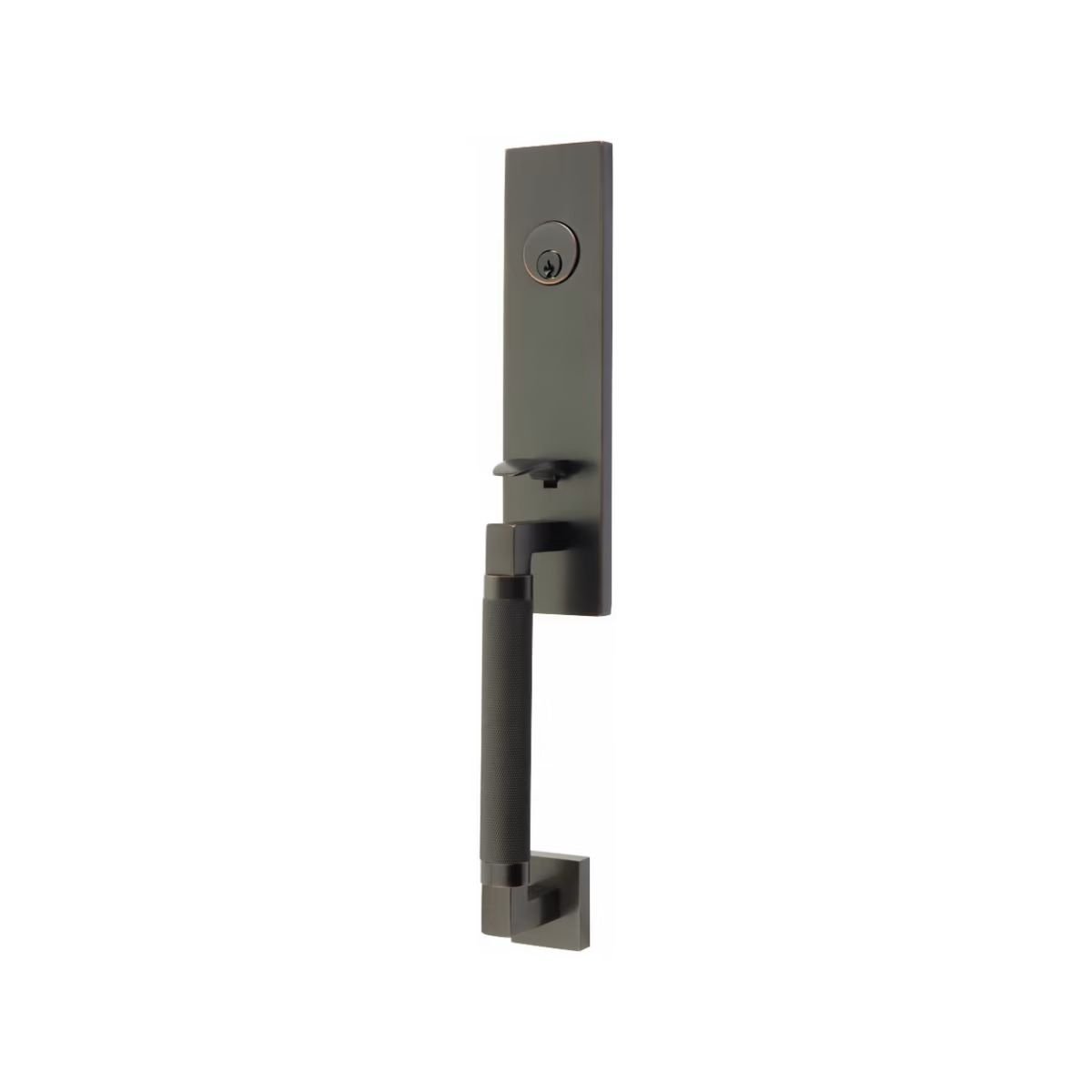 Emtek Brass Tubular Entrance Handlesets - Hercules Knurled Monolithic
