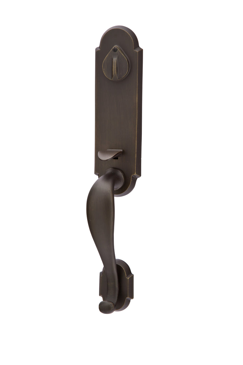 Emtek Sandcast Bronze Tubular Entrance Handlesets - Remington