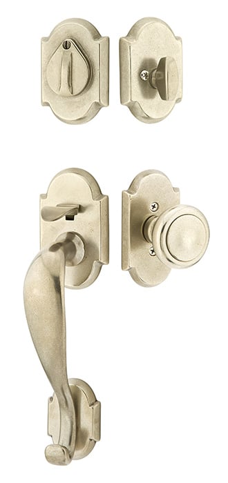 Emtek Sandcast Bronze Tubular Entrance Handlesets - Denver