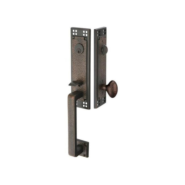 Emtek Brass Tubular Entrance Handlesets - Arts & Crafts