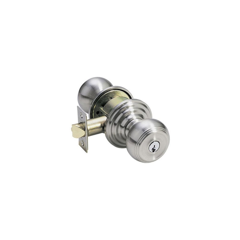 Emtek Classic Brass Key In Entrance Locksets - Regular Rosette With Waverly Knob