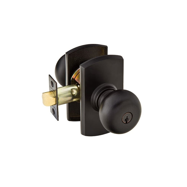 Emtek Sandcast Bronze Key In Entrance Locksets - #4 Rosette With Winchester Knob