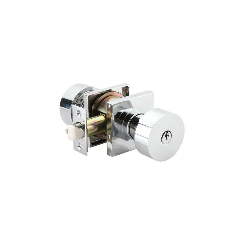 Emtek Modern Brass Key In Entrance Locksets - Square Rosette With Round Knob