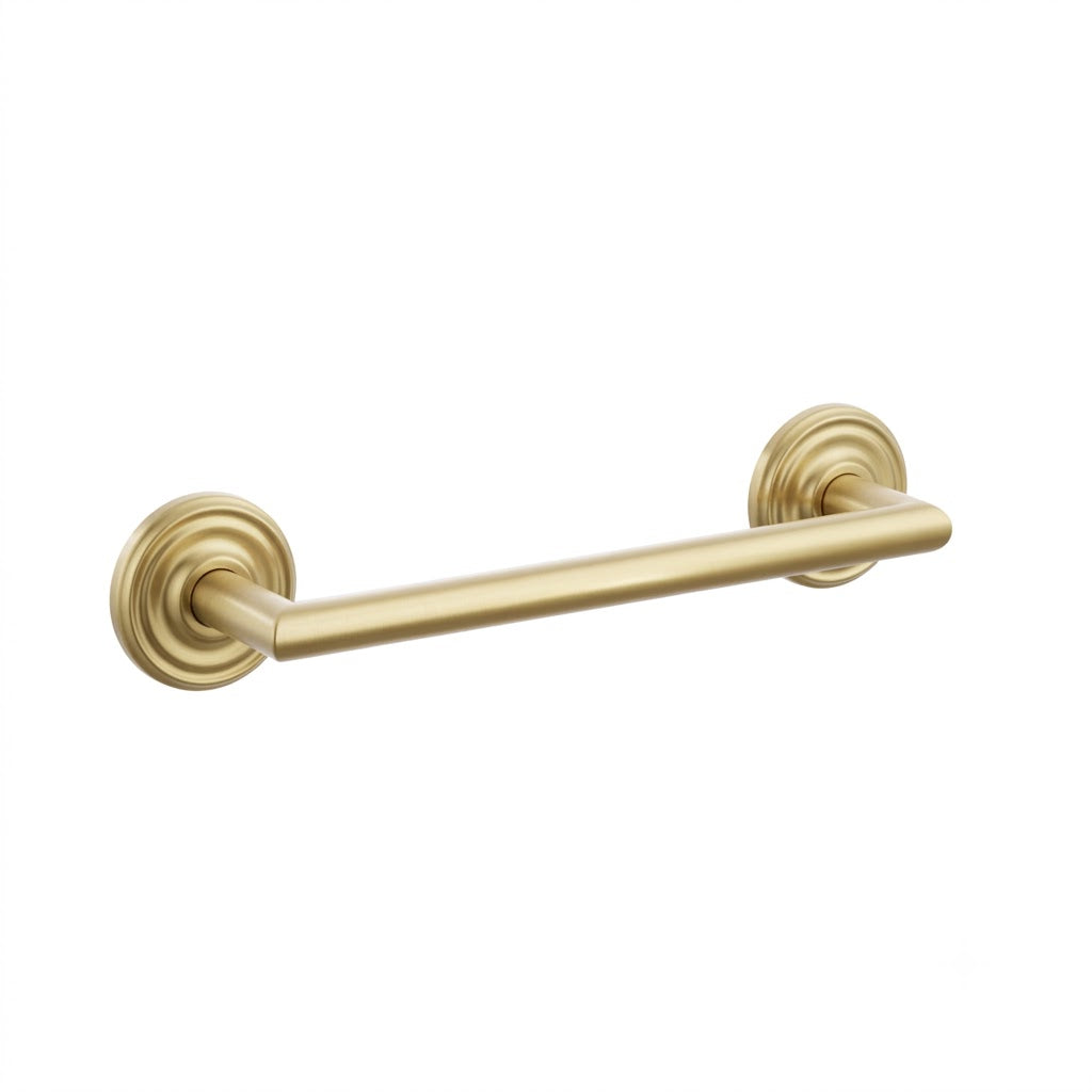 Emtek Modern Tubular Brass Towel Bar - Large Rosette