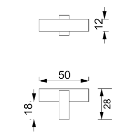 Modern Two Tone Knob - Matte Black Base 65